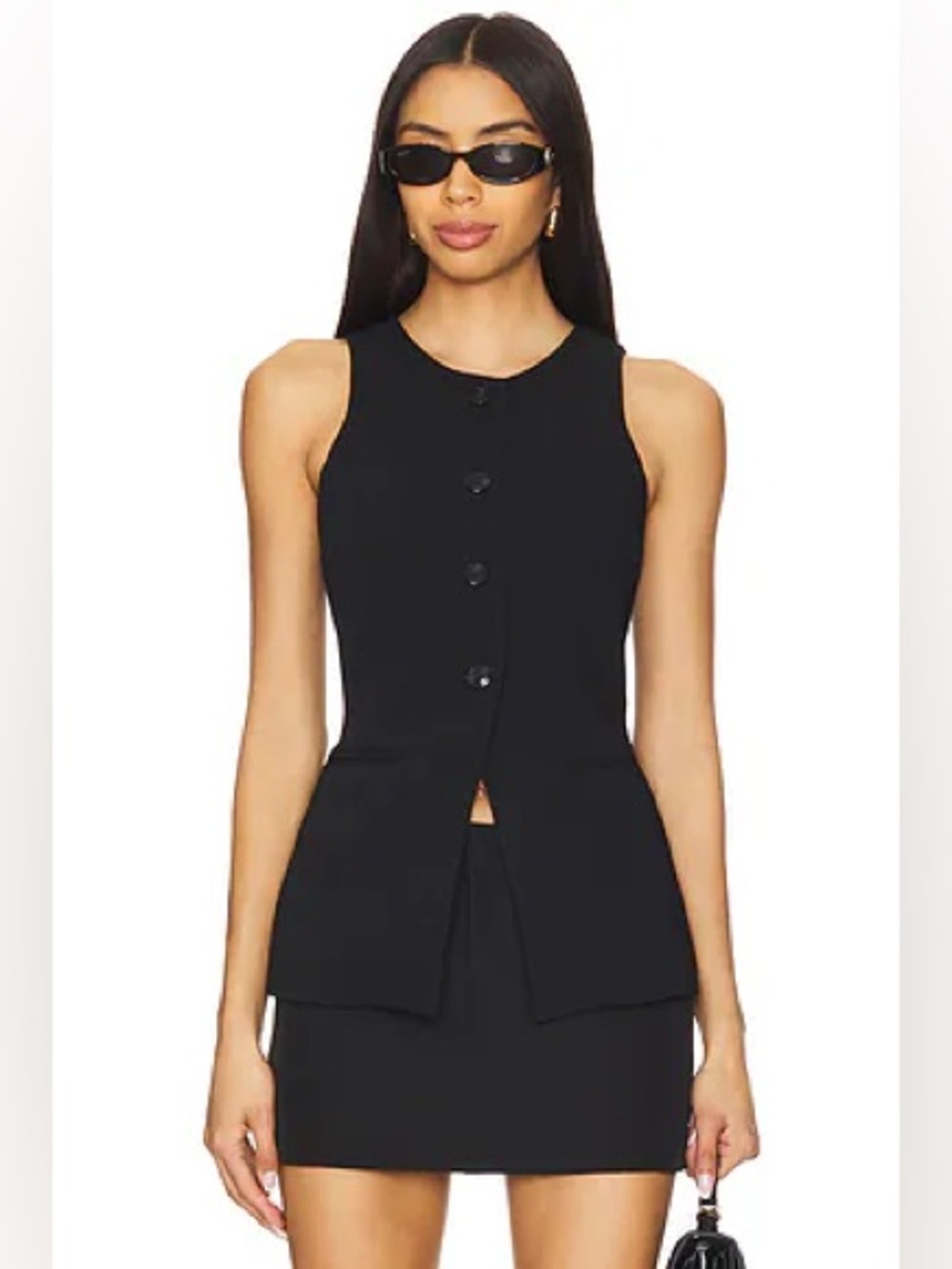 Good American Luxe Suit Sculpted Vest Black Size S $139 - Picture 10 of 10